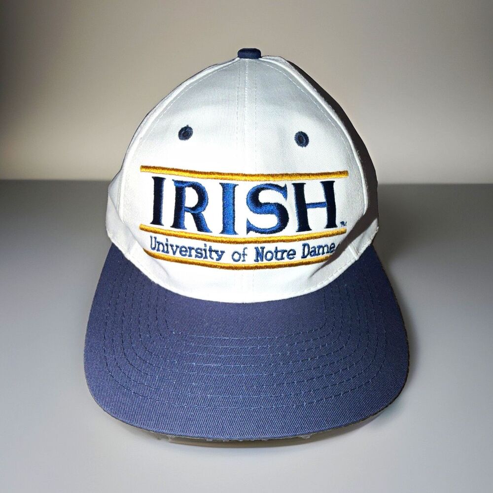 Vintage The Game Notre Dame Fighting Irish Adjustable Snapback Cap White/Blue